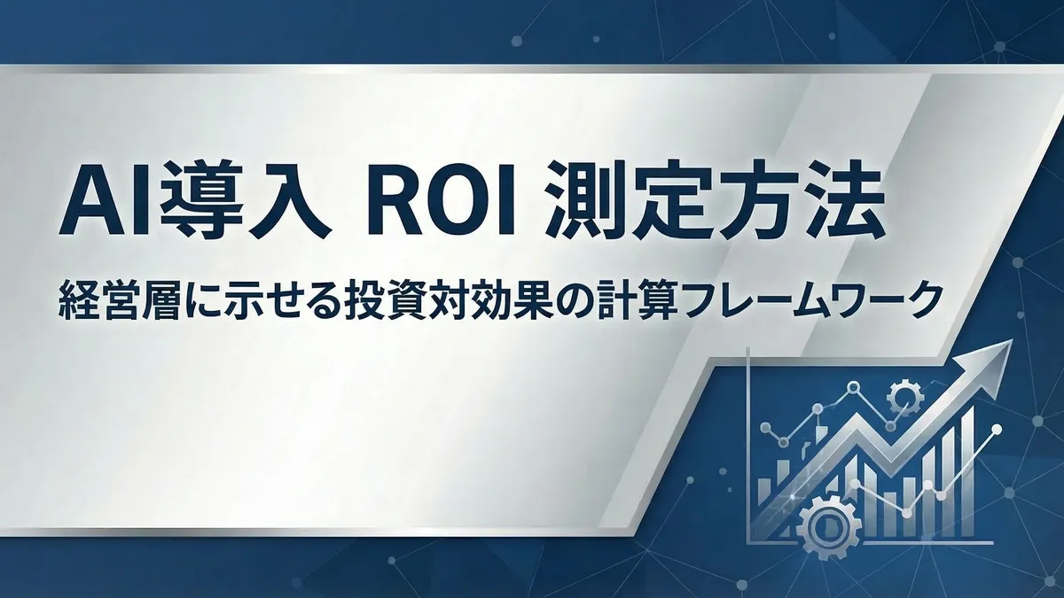 【計算式あり】AI導入ROIの測定方法｜投資対効果を4ステップで可視化