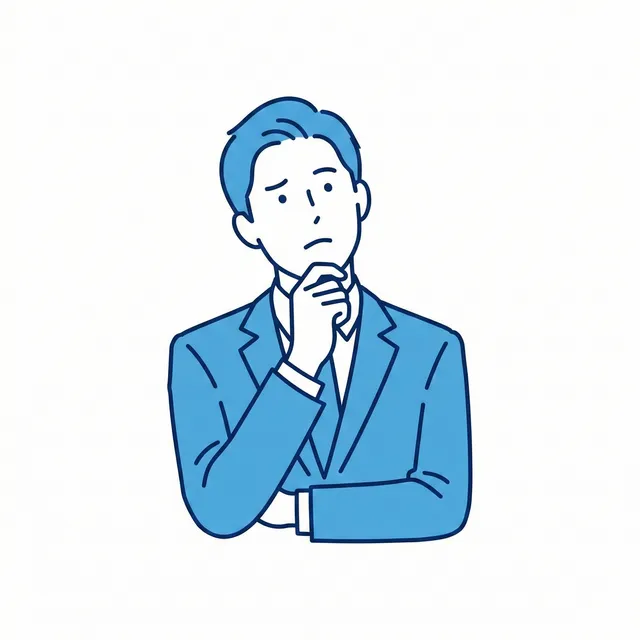 AI全社展開が進まず悩む男性のイラスト